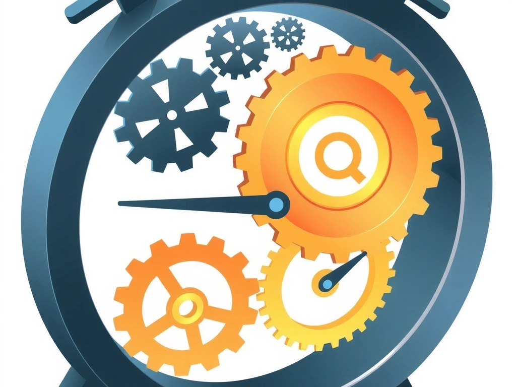 Ilustrație a unui ceas cu roți dințate, simbolizând actualizări și revizuiri periodice