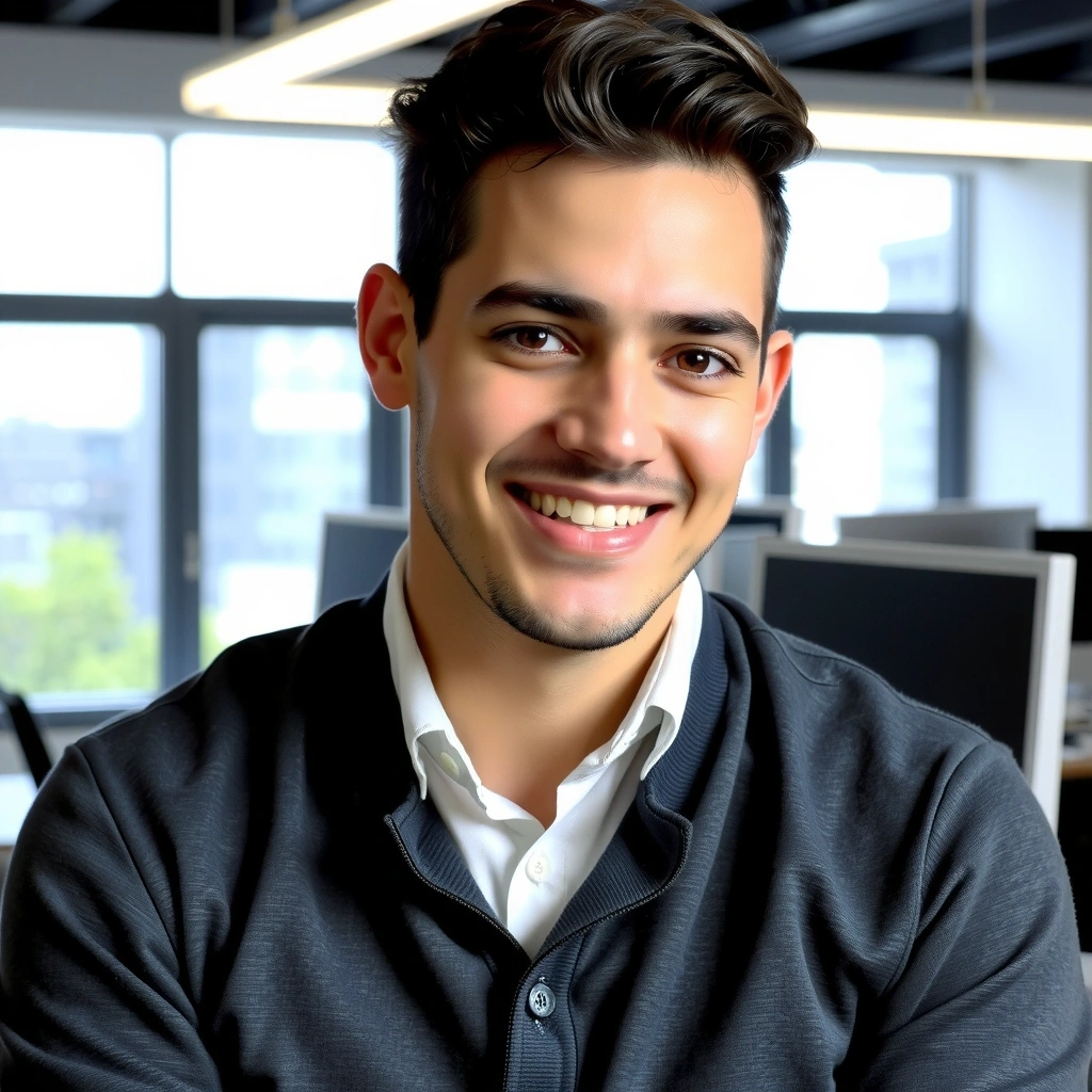 Portret profesional al unui dezvoltator web zâmbitor