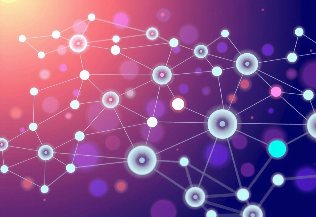 Abstract digital services illustration, interconnected nodes, modern technology